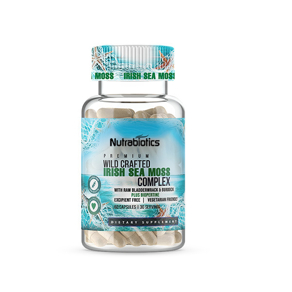 Premium Wild Crafted Irish Sea Moss Complex With Raw Bladderwrack & Burdock – Excipient Free Vegetable Capsule
