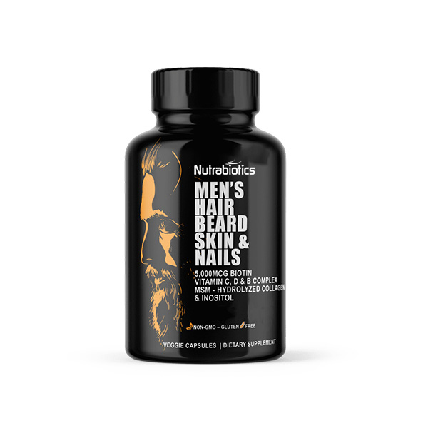 Beard Growth + Men’s Skin & Nails – 5,000mcg Biotin
