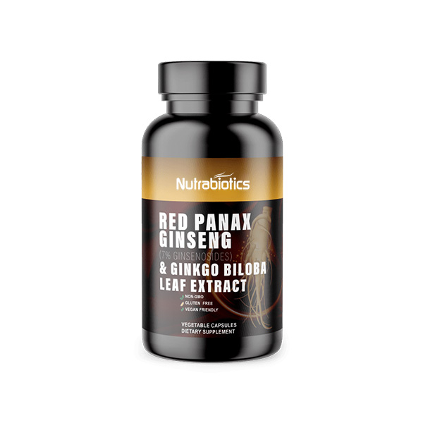 Red Panax Ginseng (7% Ginsenosides) & Ginkgo Biloba Leaf Extract Veggie Capsules