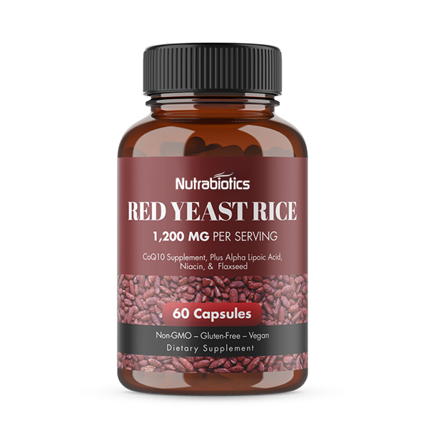 Red Yeast Rice 1200 mg Per Serving – CoQ10 Supplement, Plus Alpha Lipoic Acid, Niacin, & Organic Flaxseed – Veggie Caps