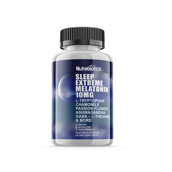 Sleep Extreme Melatonin 10mg – L-Tryptophan – Chamomile – Passion Flower – Ashwagandha – GABA – L-Theanine & More! Vegetable Capsules